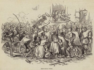 Brödupplopp i Stettin, Tyskland 24 april 1847 (gravyr) av German School