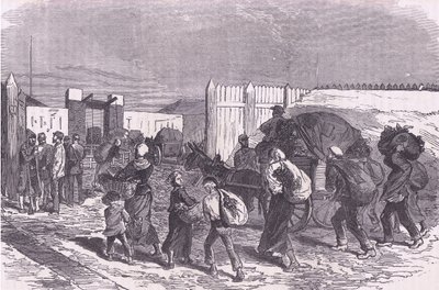 Att ta in grönsaker från förorterna, Cassells History of the War between France and Germany publicerad av Cassell and Company Limited, ca 1890 (litho) av German School