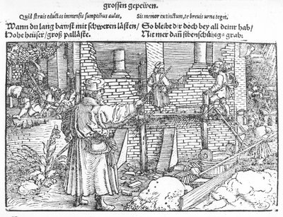Byggnad, ca 1520 (träsnitt) av German School