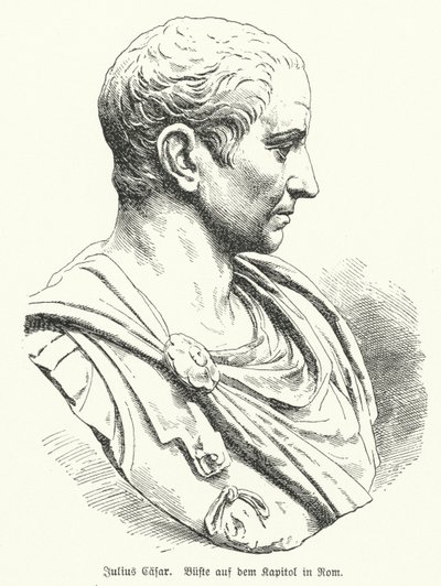 Byst av Julius Caesar (litho) av German School