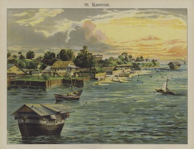 Kamerun, Centralafrika (färg litho) av German School