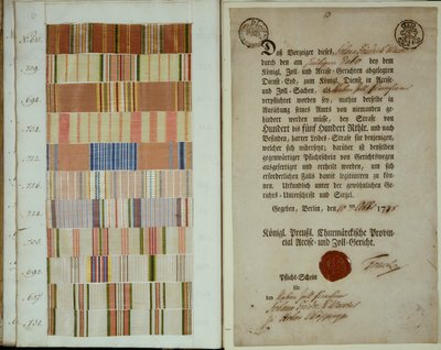 Kampanjband och pliktprotokoll för en soldat i den kungliga preussiska armén, 1778 av German School