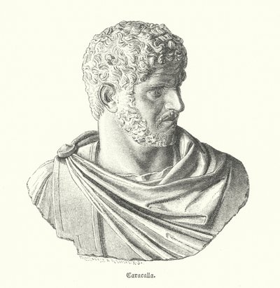 Caracalla, romersk kejsare (gravyr) av German School
