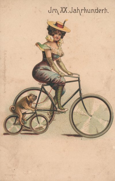 Kort som firar årsskiftet 1900 (lito i färg) av German School