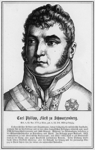 Carl Philipp, Prins av Schwarzenberg (gravyr) av German School