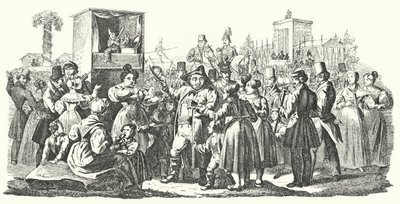 Karneval i Stuttgart-distriktet i Cannstatt, hösten 1835 (gravyr) av German School