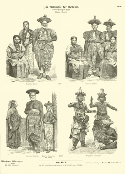 Ceylonesiska kostymer, 1880 av German School