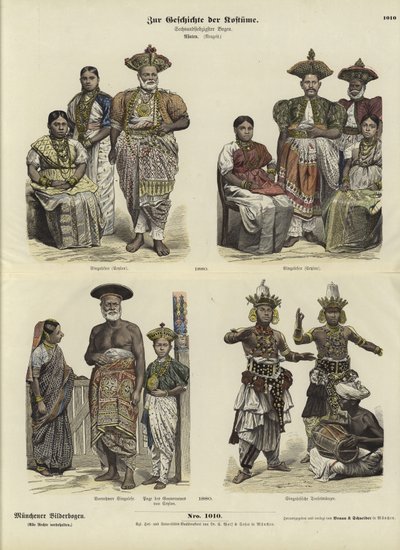 Ceylonesiska kostymer, 1880 av German School