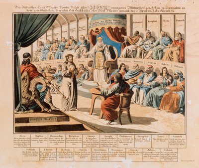 Kristus före Pilatus, utgiven av Riedel, Nürnberg, 1830 av German School