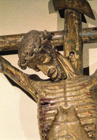 Kristus på korset, kallad Le Devot Christ, 1307 (trä) (detalj) av German School
