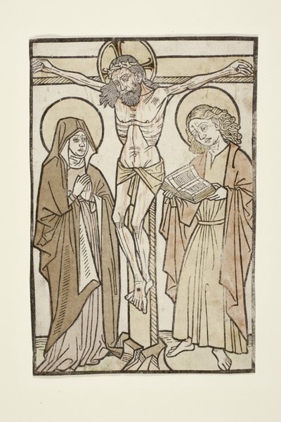 Kristus på korset mellan Maria och Sankt Johannes, 1460-70 av German School