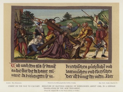 Kristus på väg till Golgata (färg litho) av German School