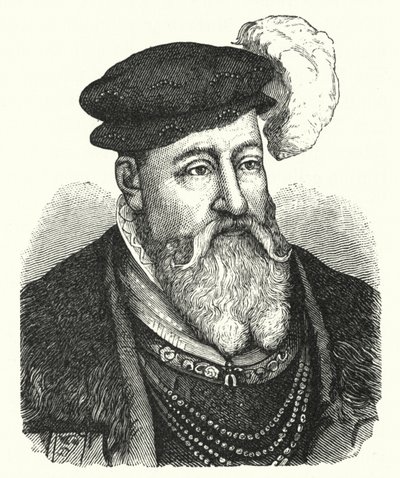 Christian III, kung av Danmark; och Norge (gravyr) av German School