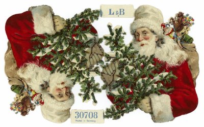 Julkort som föreställer jultomten av German School