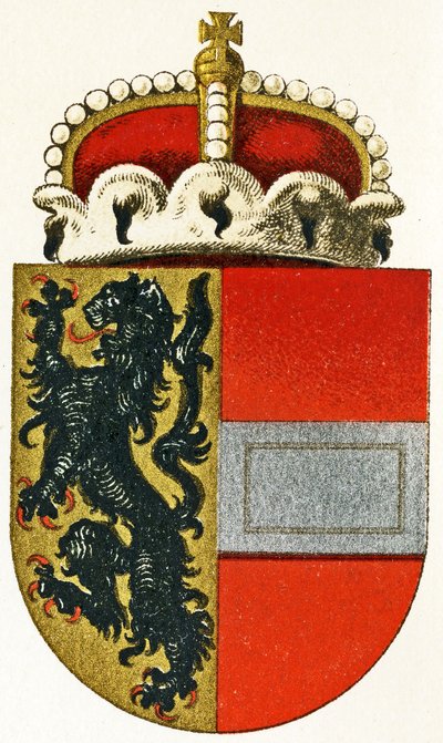 Salzburgs vapen, med en prinshatt vilande på skölden, ca 1898 av German School