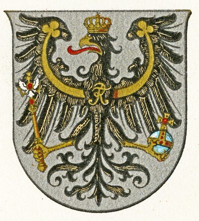 Konungariket Preussens och senare provinsen Ostpreussens vapen, ca 1898 av German School