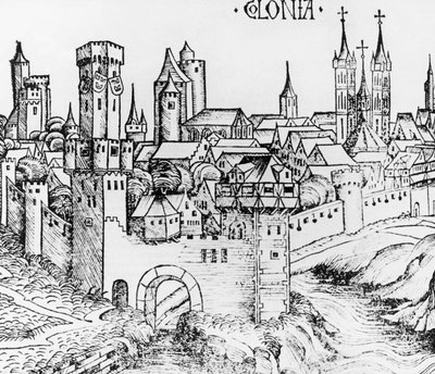 Köln, träsnitt, Tyskland av German School