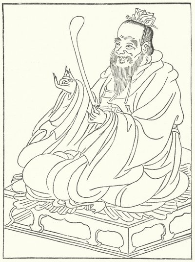 Konfucius, forntida kinesisk filosof (551-479 f.Kr.) (gravyr) av German School
