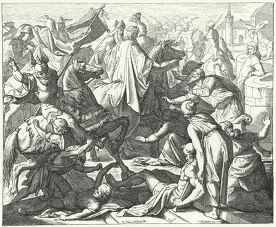 Kröningsprocession av den helige romerske kejsaren Conrad II av German School