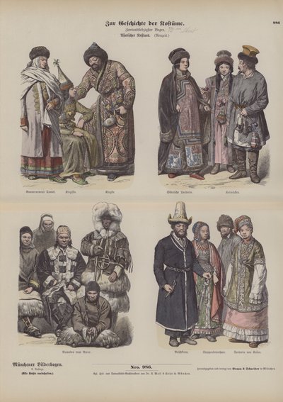 Dräkter från ryska Fjärran Östern, 1800-talet av German School