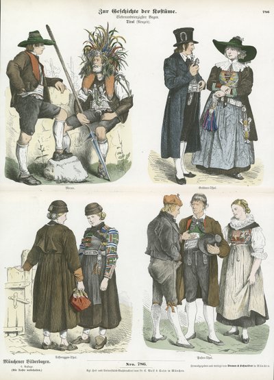 Tyrolens dräkter, 1800-talet av German School