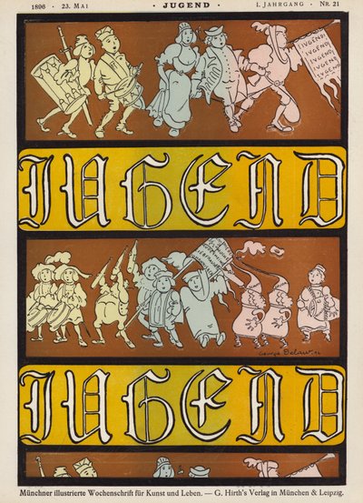 Omslagsillustration för tidningen Jugend, 1896 av German School