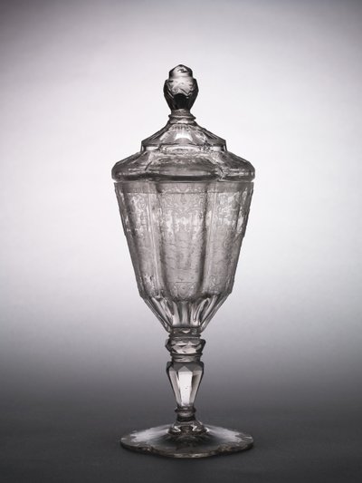 Täckt kopp, Schlesien, ca 1725 (glas) av German School