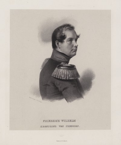 Kronprins Fredrik William av Preussen (litho) av German School