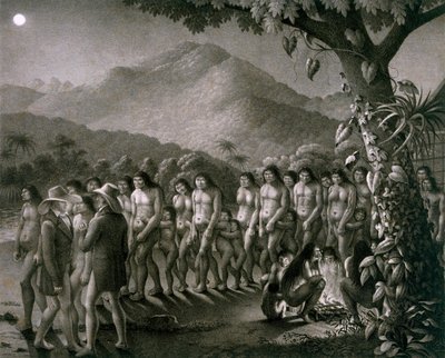 Dans av Puri Tribe, illustration från Atlas of a Journey in Brasil av German School