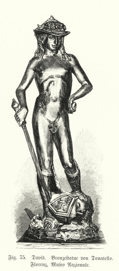 David, bronsstaty av Donatello (gravyr) av German School