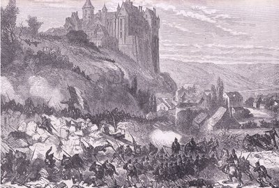 Defense of Chateaudun, Cassells historia om kriget mellan Frankrike och Tyskland publicerad av Cassell and Company Limited, ca 1890 (litho) av German School