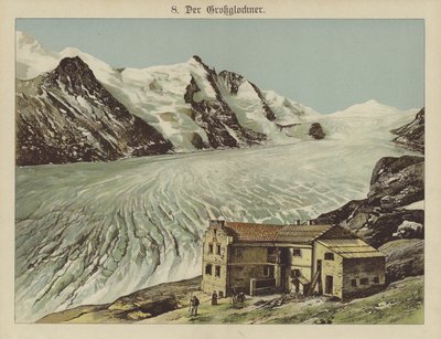 Der Grossglockner (färg litho) av German School