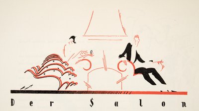 Der Salon från Styl, pub.1922 (stenciltryck) av German School