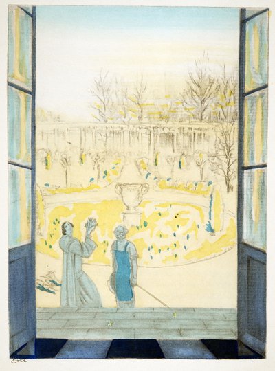 The First Flowers, från Styl, pub.1922 (pochoirtryck) av German School
