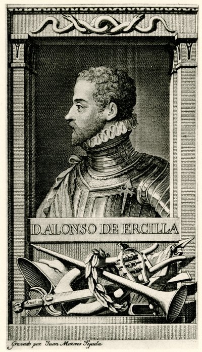 Don Alonso de Ercilla och Zuniga av German School