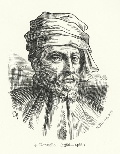 Donatello, italiensk renässansskulptör (gravyr) av German School