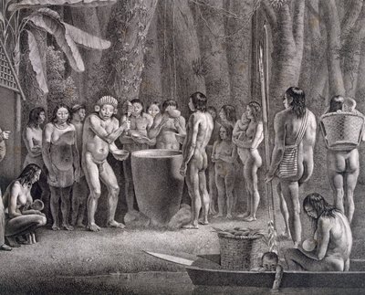 Coroados-stammens dryckesfest, ca 1835-50 av German School