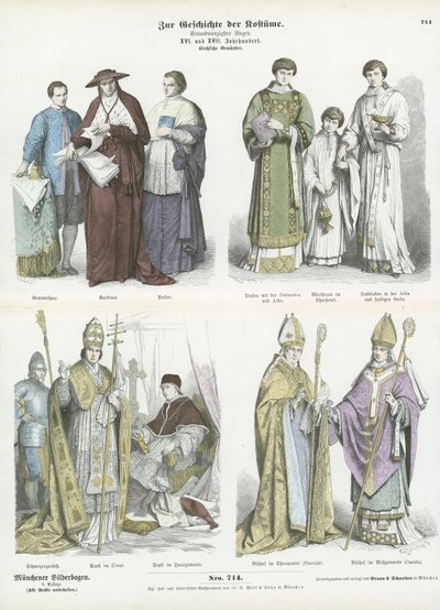 Kyrkliga dräkter, 1500- och 1600-tal av German School