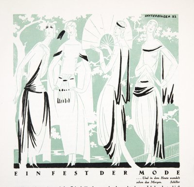 Ein Fest der Mode, ur Styl, utg.1922 (pochoirtryck) av German School