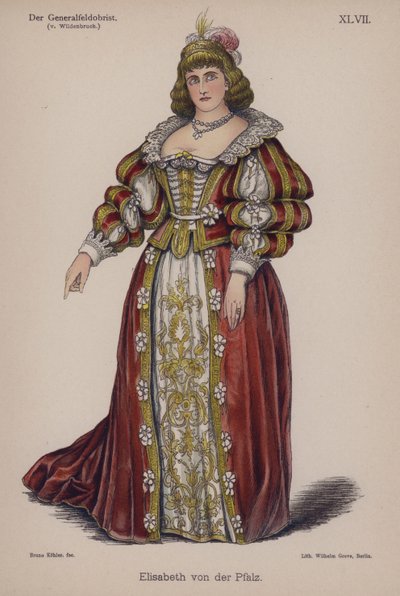 Elisabeth av Pfalz, från Der Generalfeldoberst av Ernst von Wildenbruch (färg litho) av German School