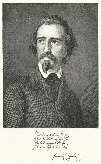 Emanuel Geibel, tysk poet och dramatiker (gravyr) av German School
