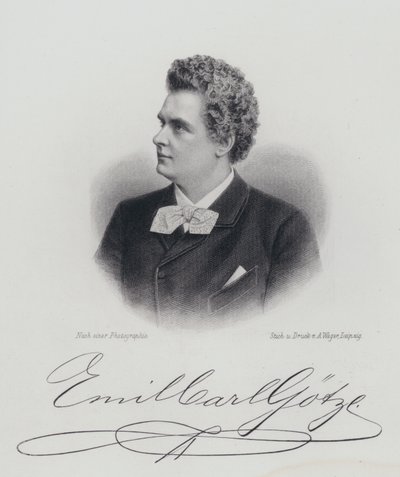 Emil Goetze, tysk operasångare (gravyr) av German School