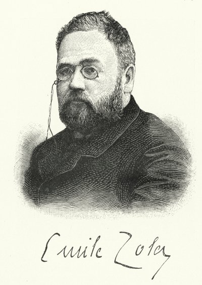 Emile Zola, fransk romanförfattare och dramatiker (litho) av German School