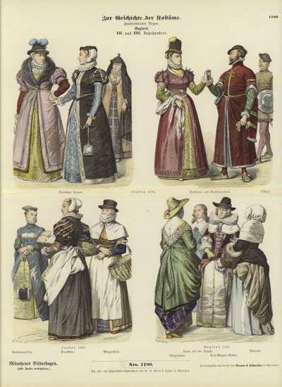 Engelska dräkter, 1500- och 1600-tal av German School