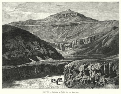 Ingång till kungarnas dal, Egypten (litho) av German School