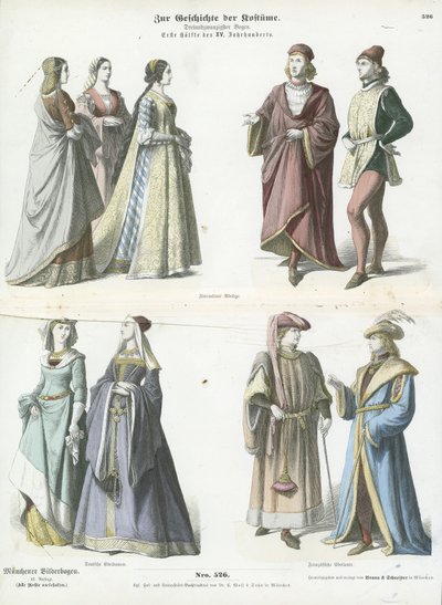 Europeiska kostymer, 1400-talet av German School