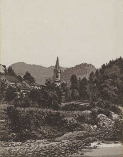 Evangeliska kyrkan (litho) av German School