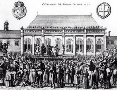 Avrättning av Charles I (1600-49) i Whitehall, 30 januari 1649 av German School