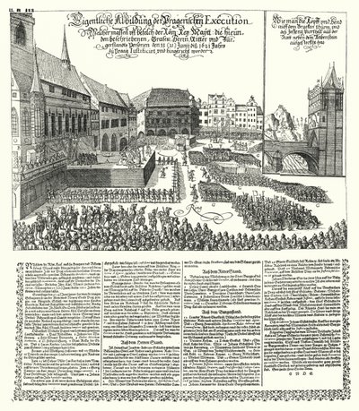 Avrättning av rebeller mot den helige romerske kejsaren Ferdinand II i Prag av German School