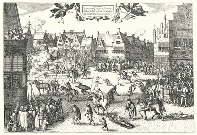 Avrättning av Gunpowder Plotters i London av German School